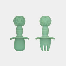 Naložite sliko v pregledovalnik galerije, OTROŠKI SILIKONSKI SET PRIBORA ZA JELO