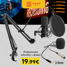 Naložite sliko v pregledovalnik galerije, Profesionalni Mikrofon + Stojalo In Pribor