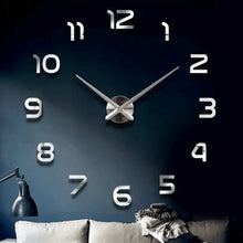 Naložite sliko v pregledovalnik galerije, Stenska 3D Ura Srebri Elektronika