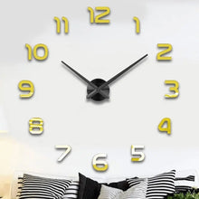 Naložite sliko v pregledovalnik galerije, Stenska 3D Ura Zlati Elektronika