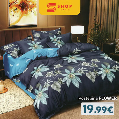 4-Delna Posteljnina Komplet Flower