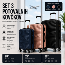 Naložite sliko v pregledovalnik galerije, 3-DELNI KOMPLET POTOVALNIH KOVČKOV
