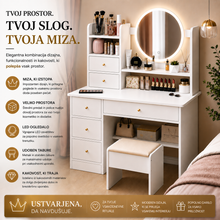 Naložite sliko v pregledovalnik galerije, TOALETNA MIZICA Z LED OGLEDALOM  "ANGELA"
