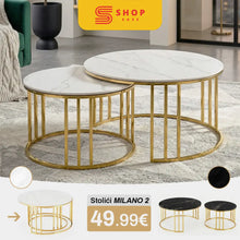 Naložite sliko v pregledovalnik galerije, KLUBSKE MIZE – IMITACIJA MARMORJA ’MILANO’- 2 KOSA
