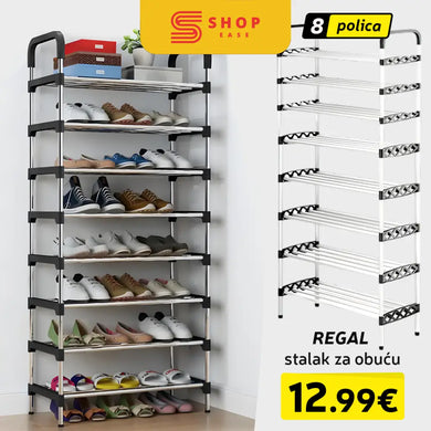REGAL ZA ČEVLJE Z 8 POLICAMI