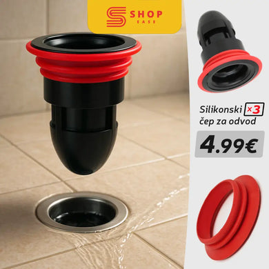 SILIKONSKI ČEP ZA ODTOK - 3 KOSI