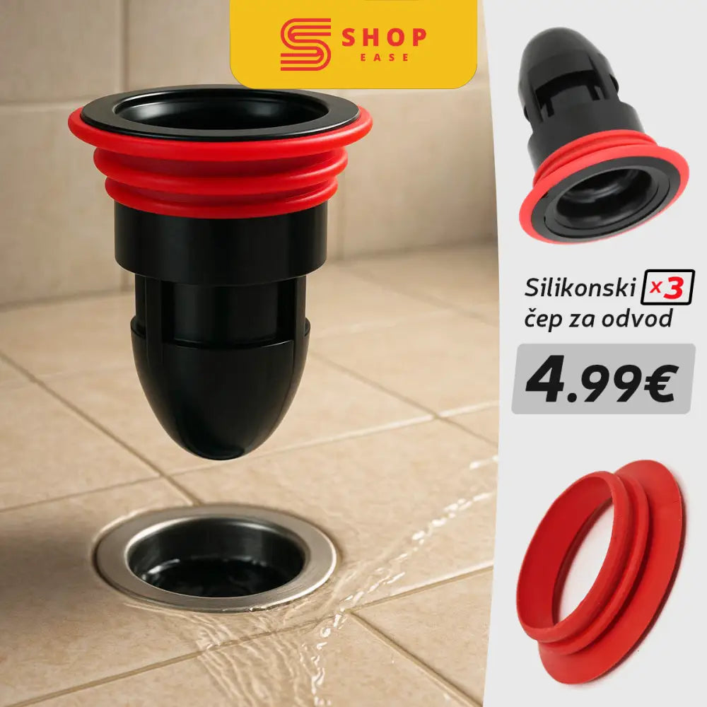 SILIKONSKI ČEP ZA ODTOK - 3 KOSI